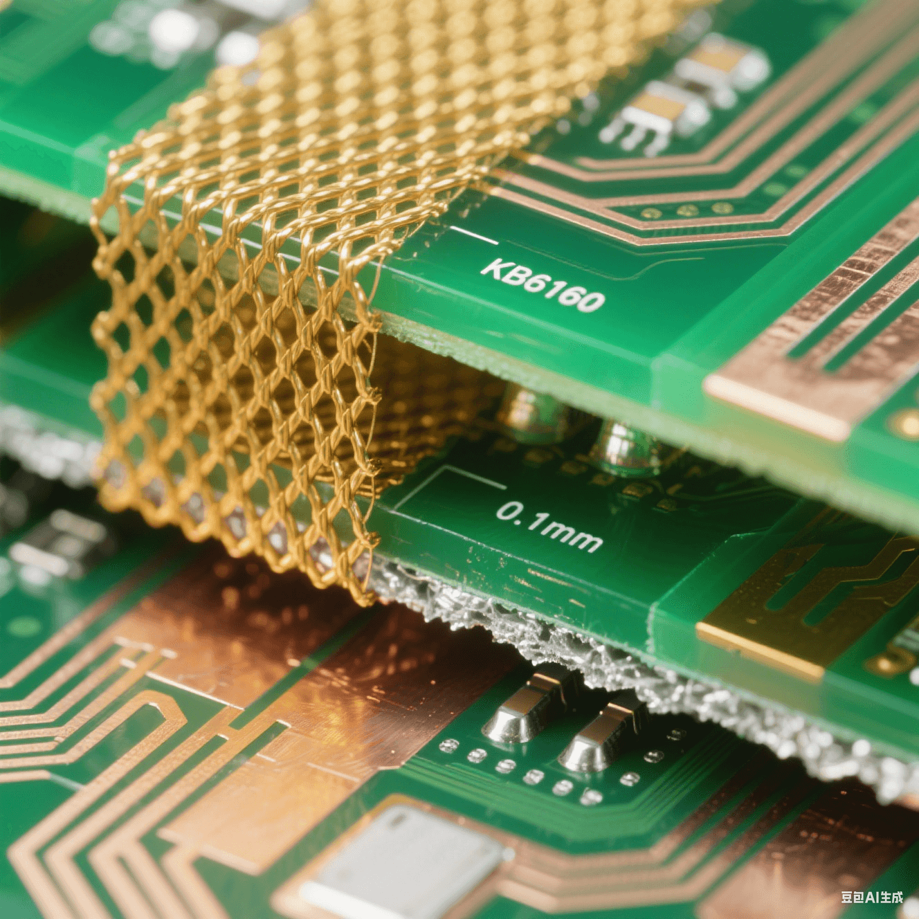 电子显微镜下KB6160板材截面