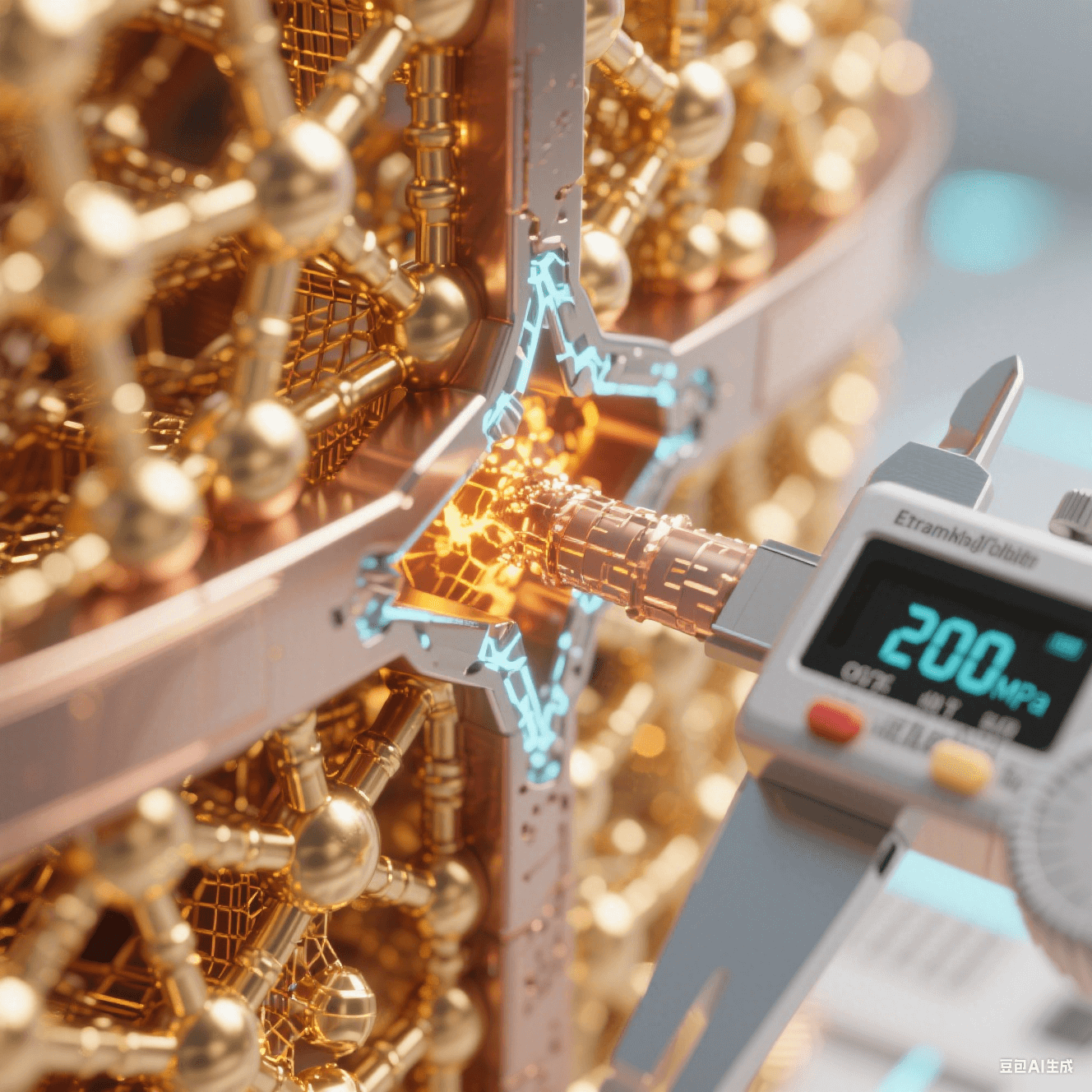 铜 - 铜键合界面在高温加压下晶格融合,分子动力学模拟展示金属扩散过程 铜 - 铜键合界面在高温加压下晶格融合,分子动力学模拟展示金属扩散过程