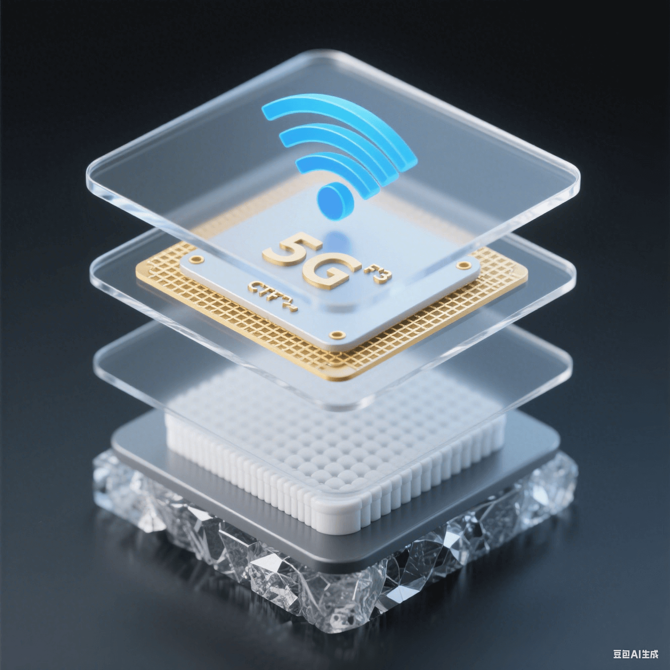 5G 天线模组分层结构:含氟聚酰亚胺基板 (Dk=2.8) 与陶瓷填充 PTFE 协同降低信号损耗 40% 5G 天线模组分层结构:含氟聚酰亚胺基板 (Dk=2.8) 与陶瓷填充 PTFE 协同降低信号损耗 40%