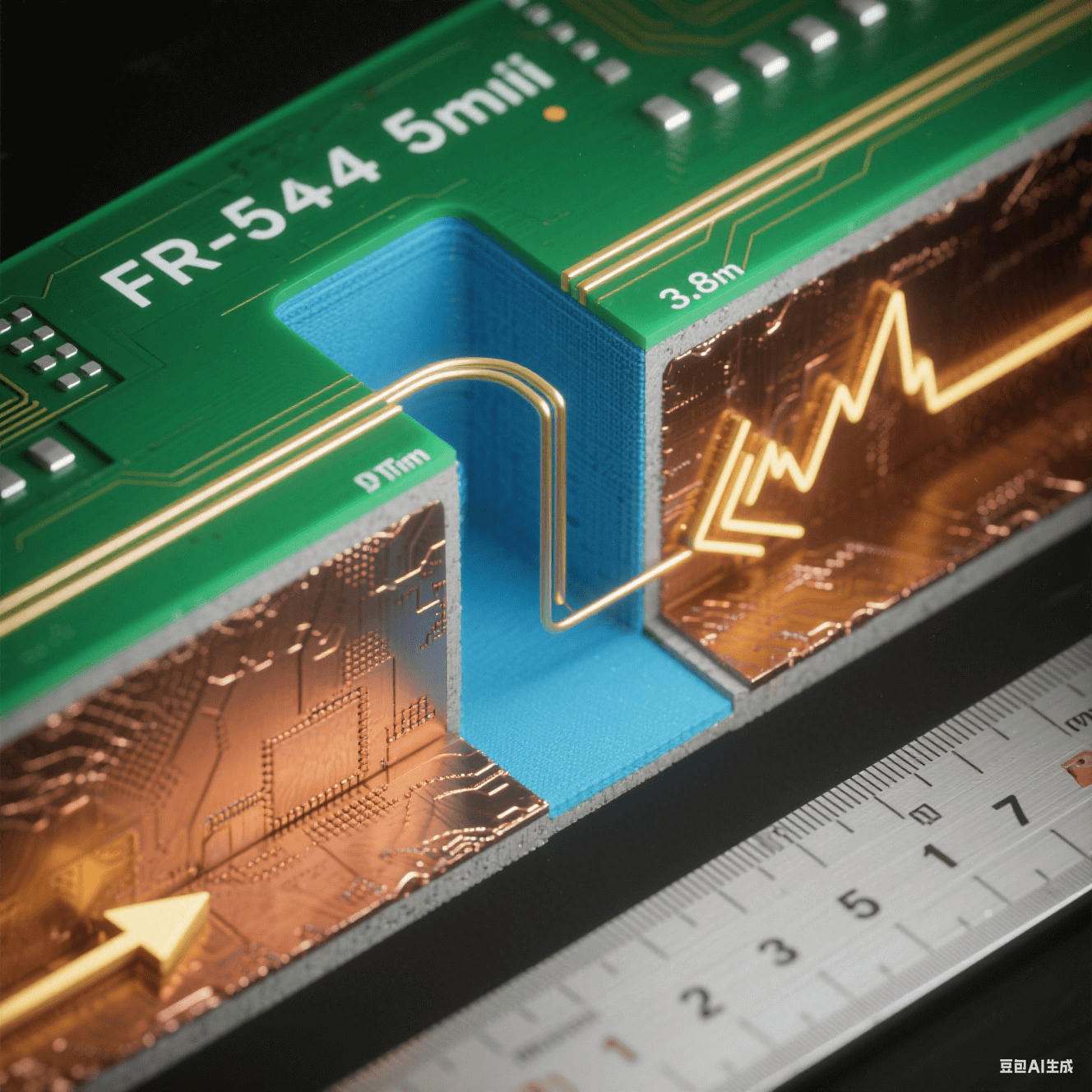 梯度线宽补偿技术：5mil→3.8mil线宽渐变实现FR-4到PTFE的±5%阻抗控制