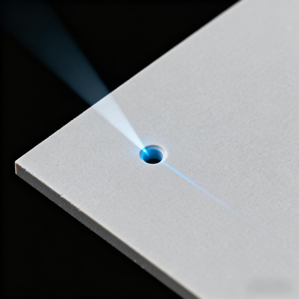 飞秒激光加工陶瓷基15μm微盲孔特写,孔壁无热影响区 飞秒激光加工陶瓷基15μm微盲孔特写,孔壁无热影响区