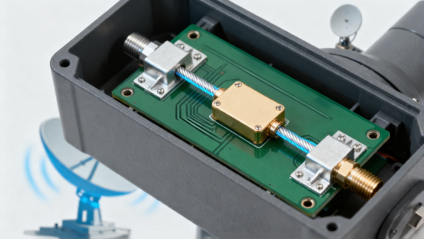 地面站 LNB 高频板场景，HVLP 铜箔 + 阻抗匹配使插入损耗 0.08dBcm 提升EbN01.2dB