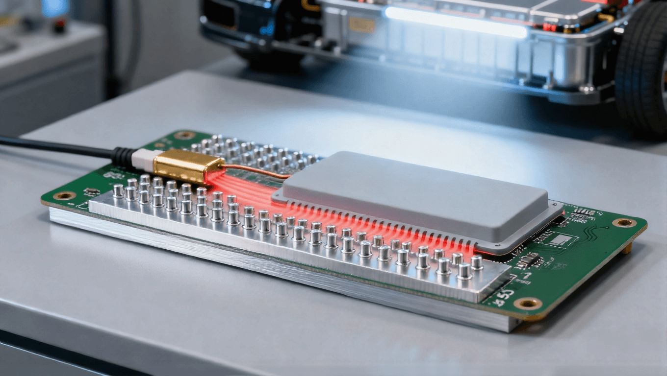 PCB集成贴片温度传感器场景，NTC+散热过孔实现汽车元件温度降低