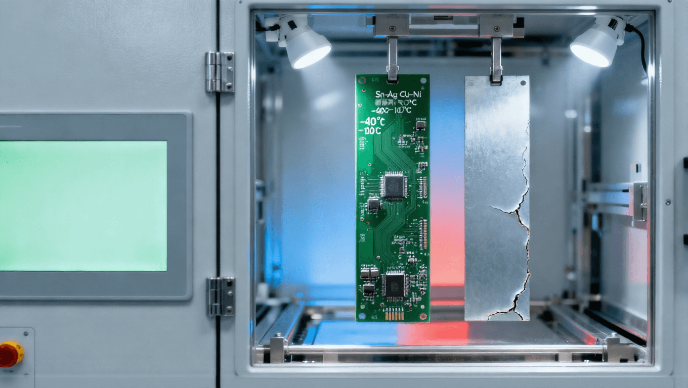 PCB高温无铅喷锡场景，Sn-Ag-Cu-Ni合金适配-40℃~150℃新能源汽车PCB