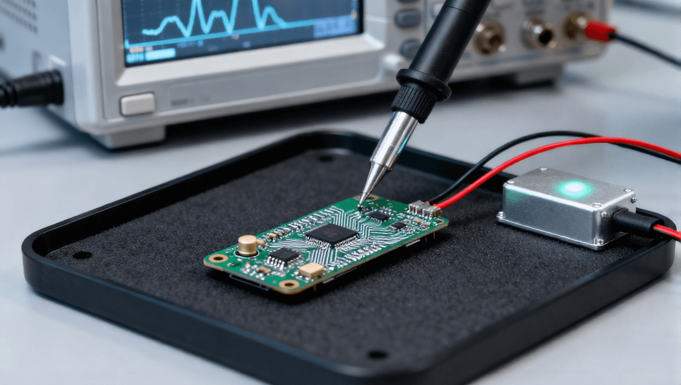 消费电子PCB测试 手机主板电应力测试 示波器探头 迷你电源模块