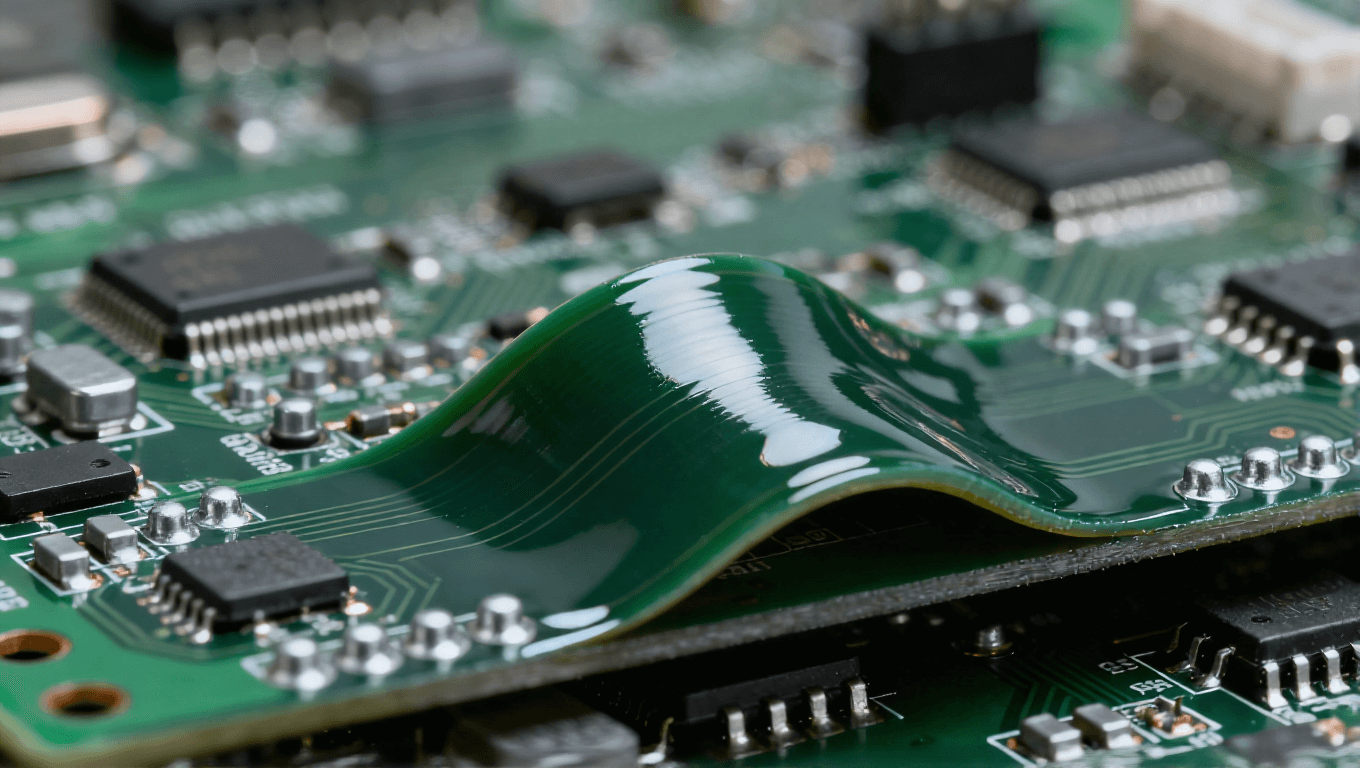 SMT回流焊后电路板因热应力导致中部弯曲变形实例