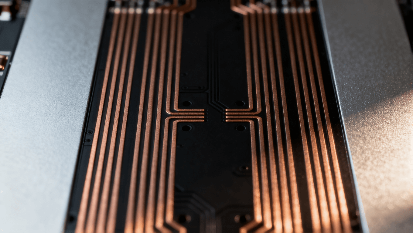 高速光模块PCB差分对线路布局特写 精密电磁设计科技感