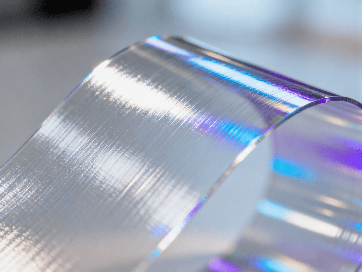 透明导电材料如氧化铟锡在柔性电路板中的特写展示 透明导电材料如氧化铟锡在柔性电路板中的特写展示