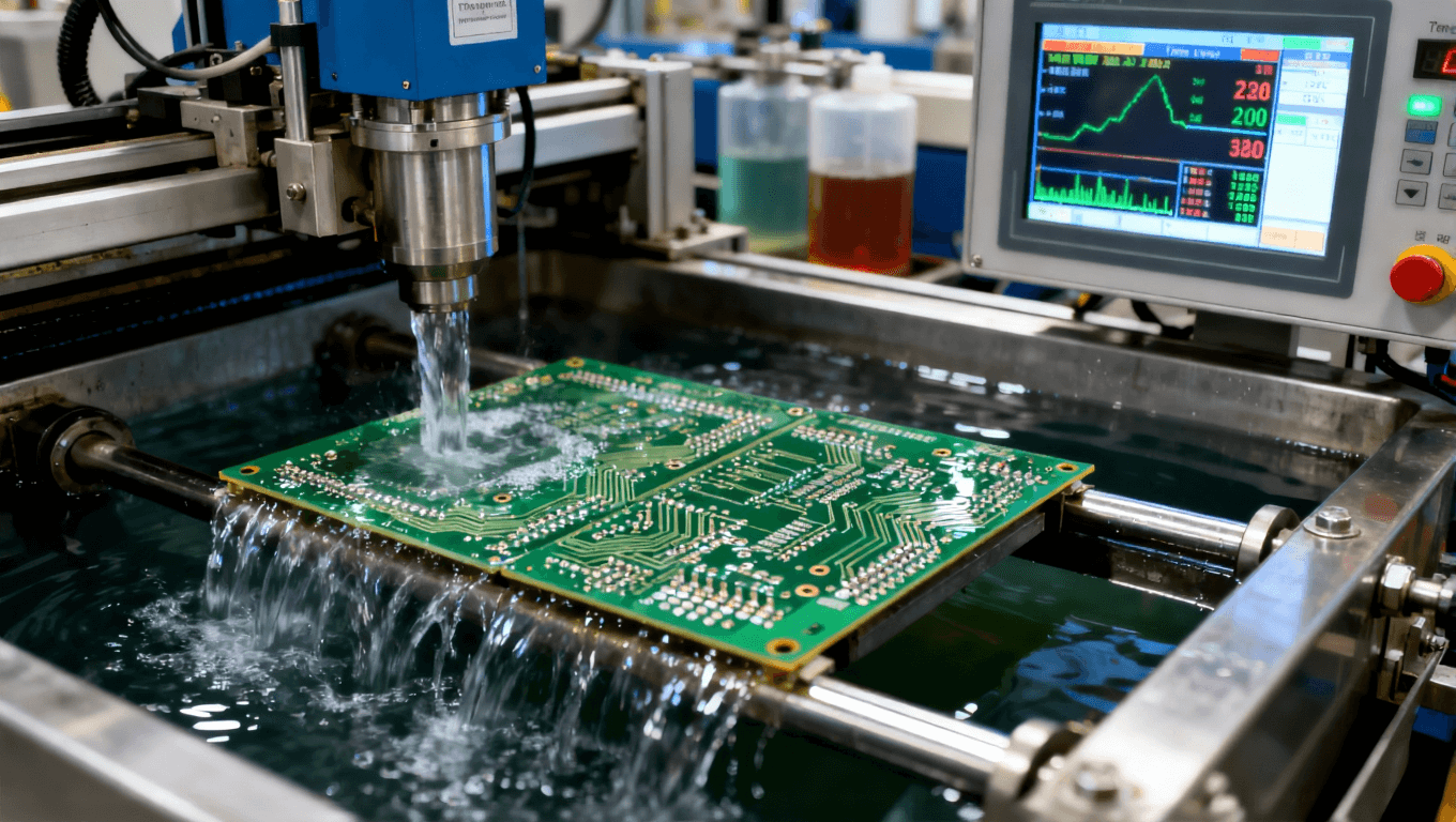 高精度设备与液体控制,展示电路板镀镍金工艺的严谨控制 高精度设备与液体控制,展示电路板镀镍金工艺的严谨控制