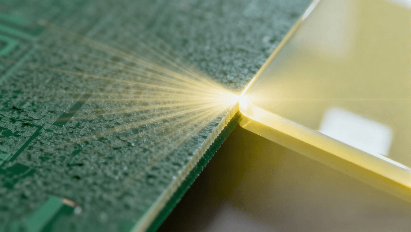 AI服务器PCB高频材料与普通FR-4材料对比，展示低损耗特性与信号传输效率提升