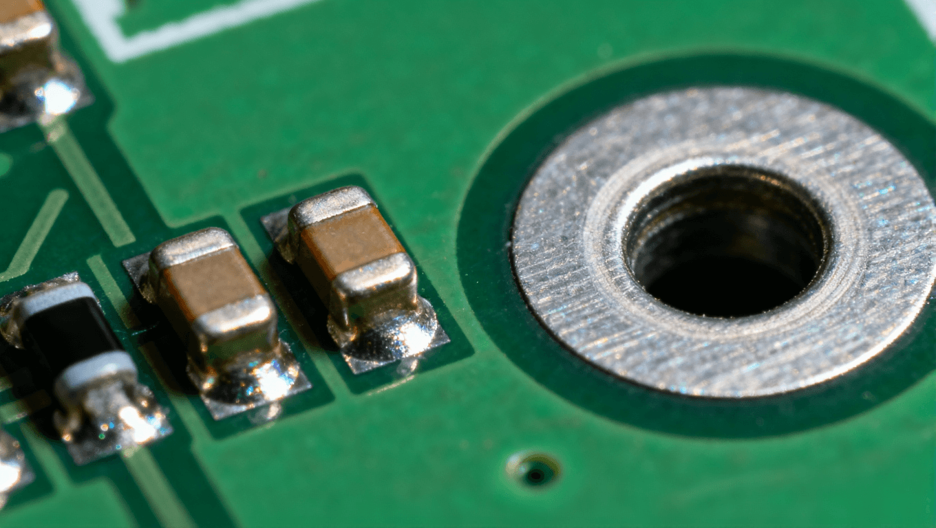 SMT贴片元件与THT插件元件焊点结构对比微距图,展现二维与三维焊接形态差异 SMT贴片元件与THT插件元件焊点结构对比微距图,展现二维与三维焊接形态差异