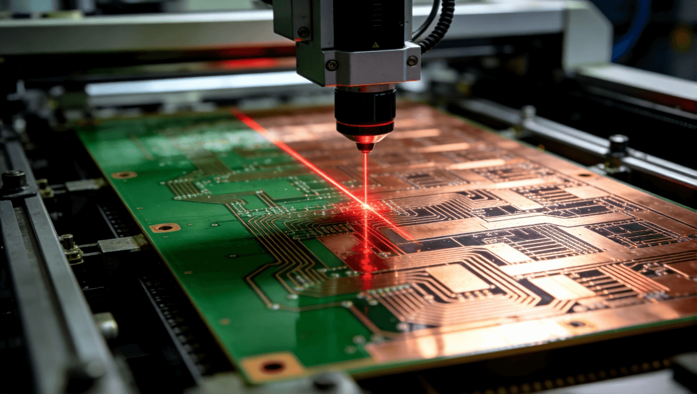 PCB制造过程中精密蚀刻与自动光学检测工艺现场特写