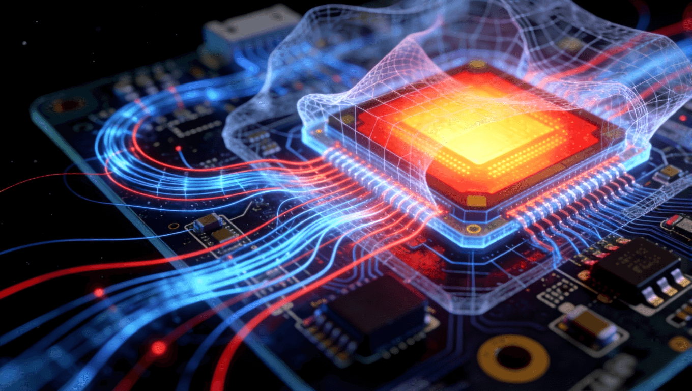 激光雷达系统多物理场耦合仿真可视化效果图，包含电磁热和结构力学分析