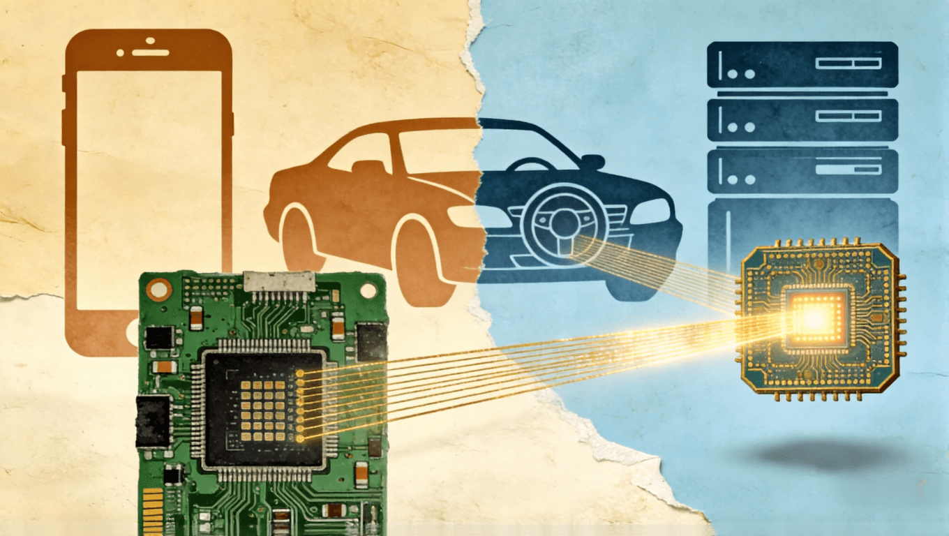 传统PCB与IC载板在消费电子、汽车、服务器等不同终端应用场景中的概念示意图