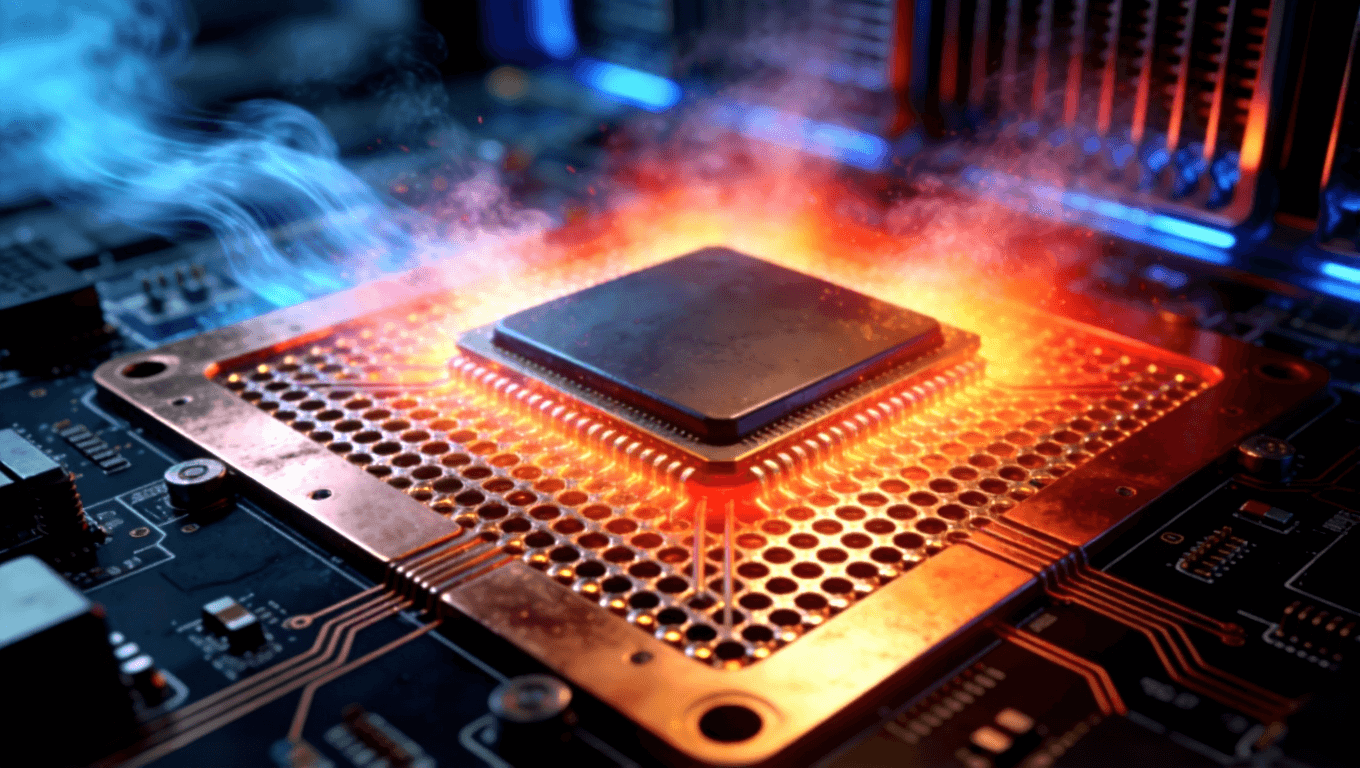 光模块PCB热过孔阵列与铜填充散热结构，展示芯片区域高效热管理设计