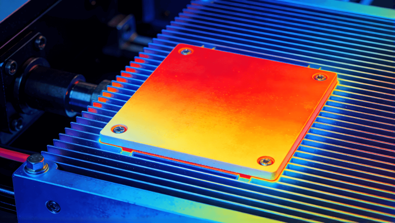 工业激光设备中陶瓷基板散热效果示意图,表现高功率散热场景 工业激光设备中陶瓷基板散热效果示意图,表现高功率散热场景