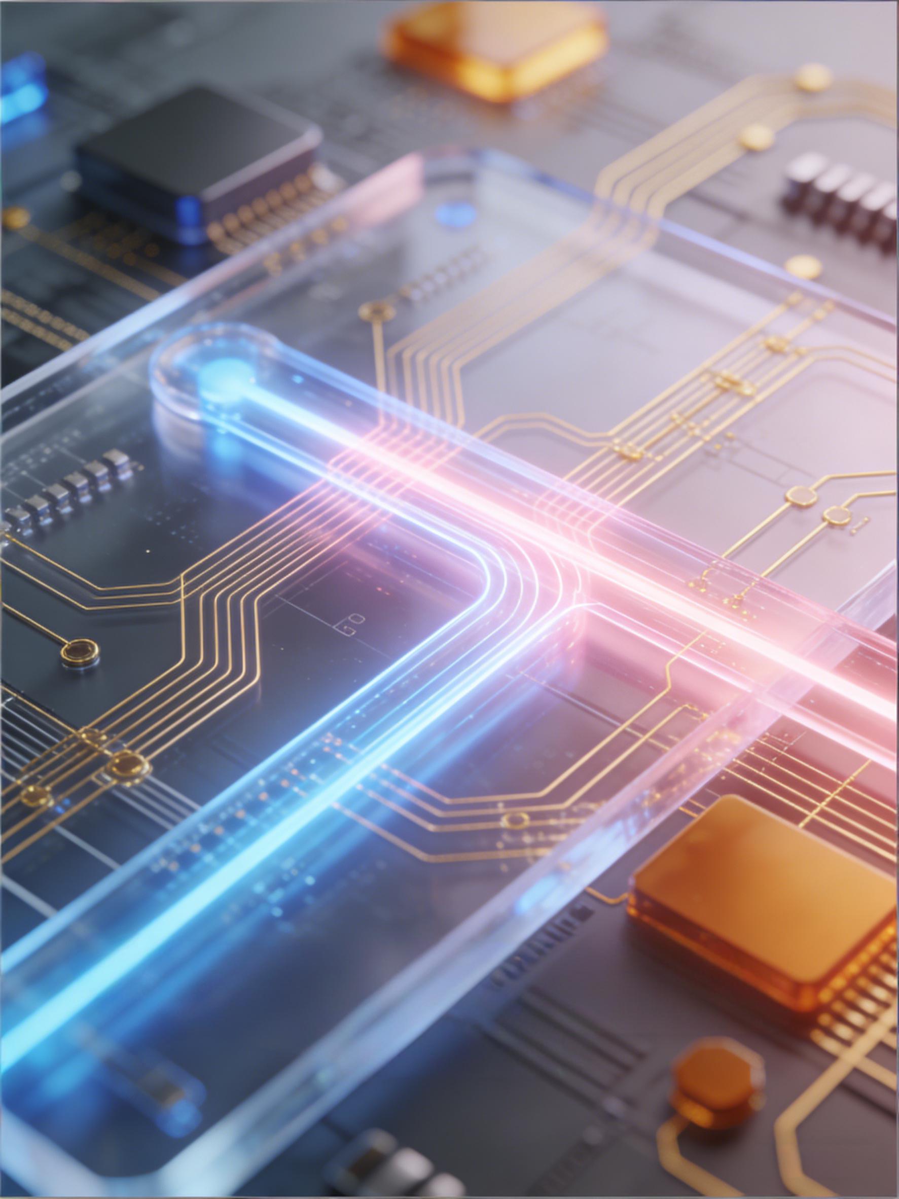 CPO光电共封装集成布局概念图，展示光波导与电路在硅光基板上的协同布局与信号融合