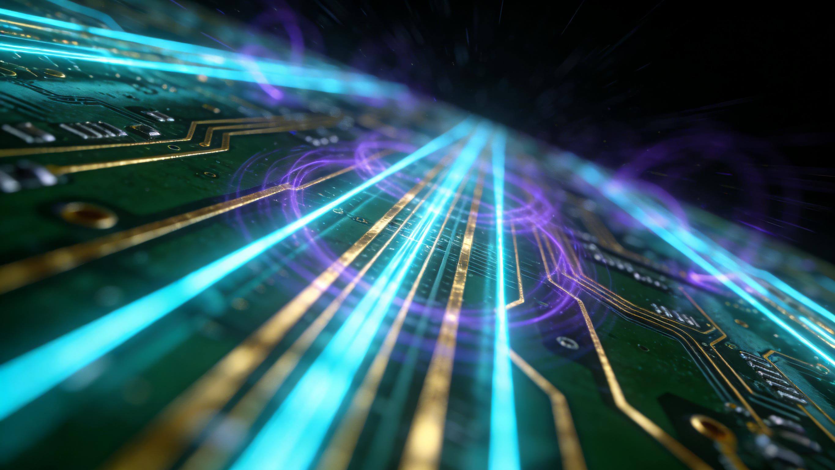 1.6T光模块PCB高速信号低损耗传输视觉效果