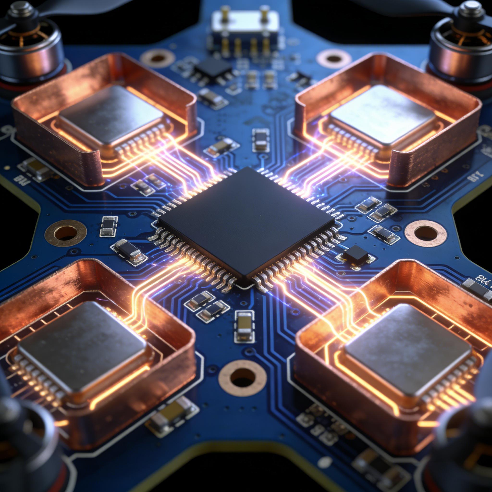 无人机飞控PCB电磁兼容设计分区布局特写